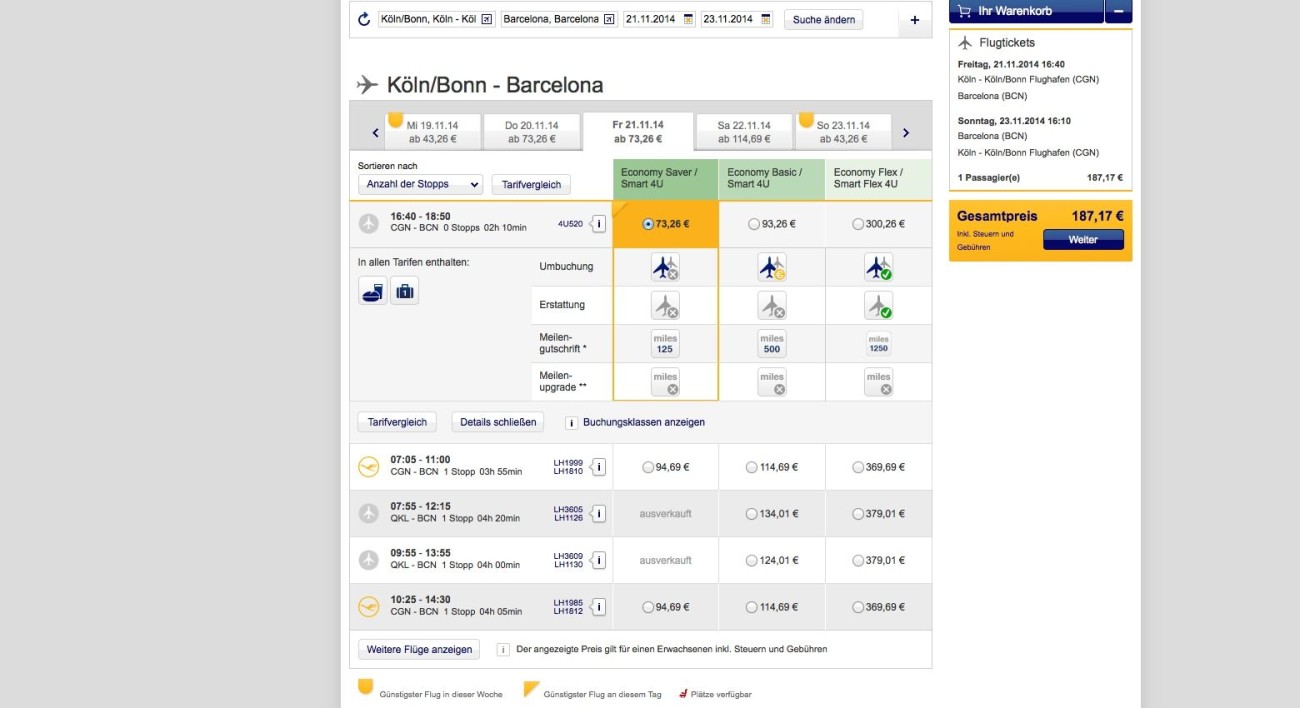 Reguläre Kunden zahlen bei der Lufthansa nicht mal den Preis von Steuern und Gebühren
