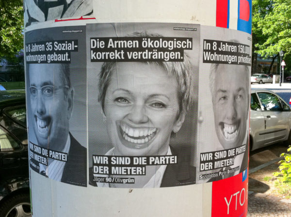 Verballhorn eines Wahlplakats mit Renate Künast