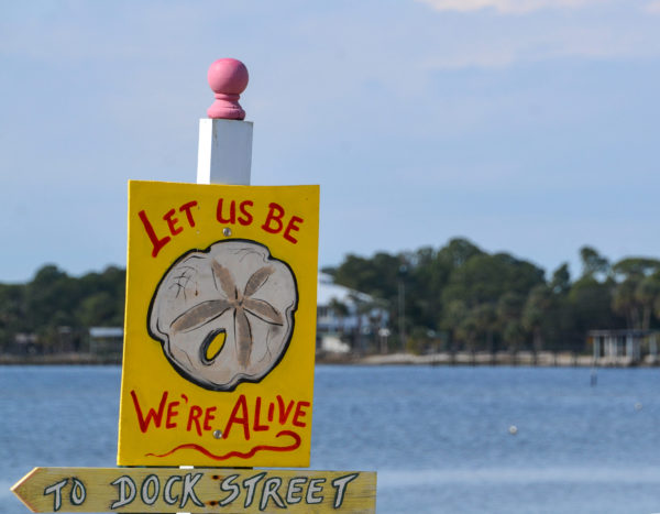 Seesterne sind in Florida keine Seltenheit, werden aber meist nicht als Lebewesen erkannt. Das scheint dieses Schild zu besagen.