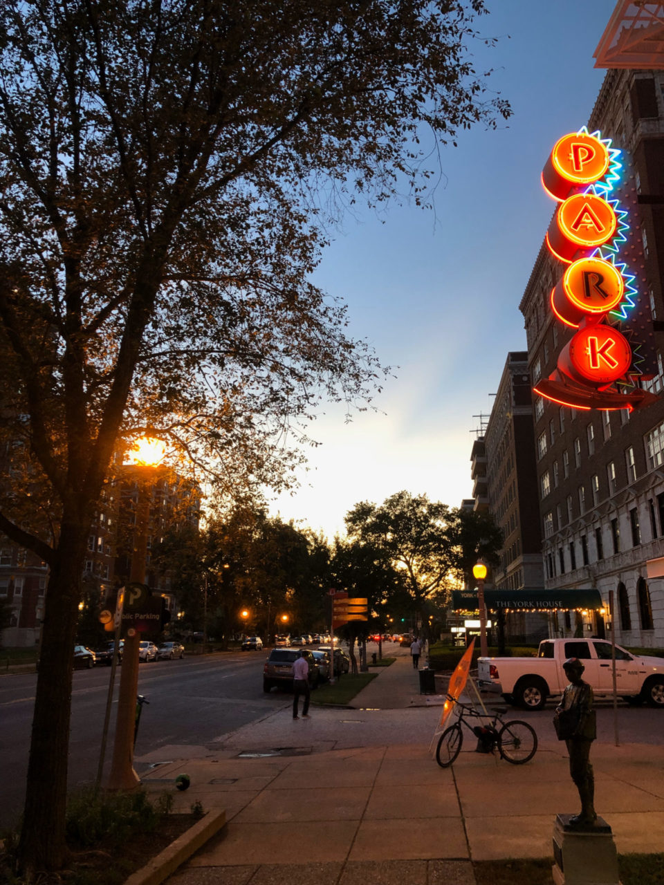Abendstimmung in Central Park West in Saint Louis