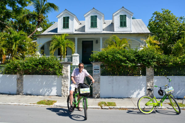Autor Ralf Johnen bei der Fahrradttour durch Key West