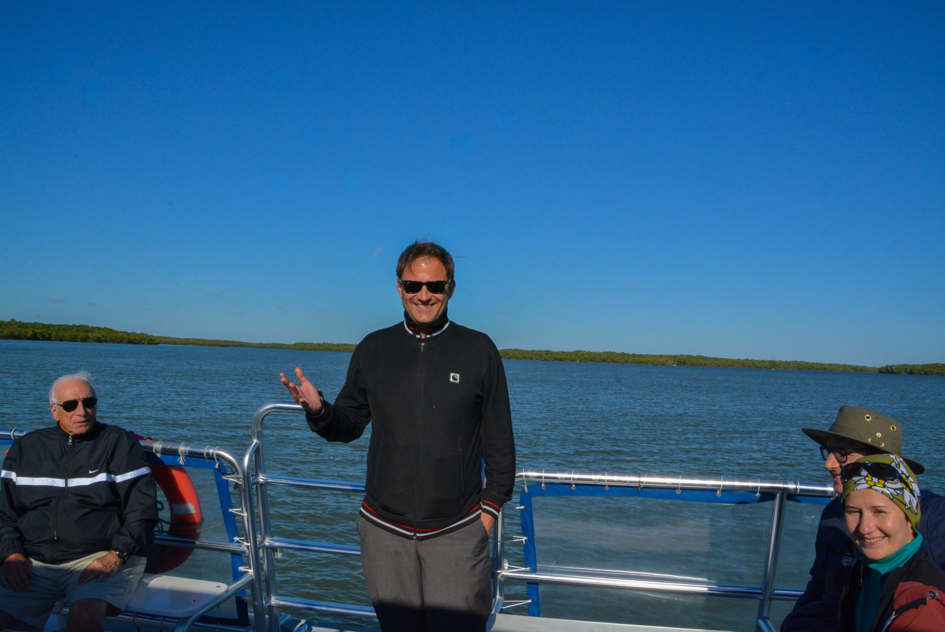 Autor Ralf Johnen auf einem Boot in den Ten thousand islands in Florida