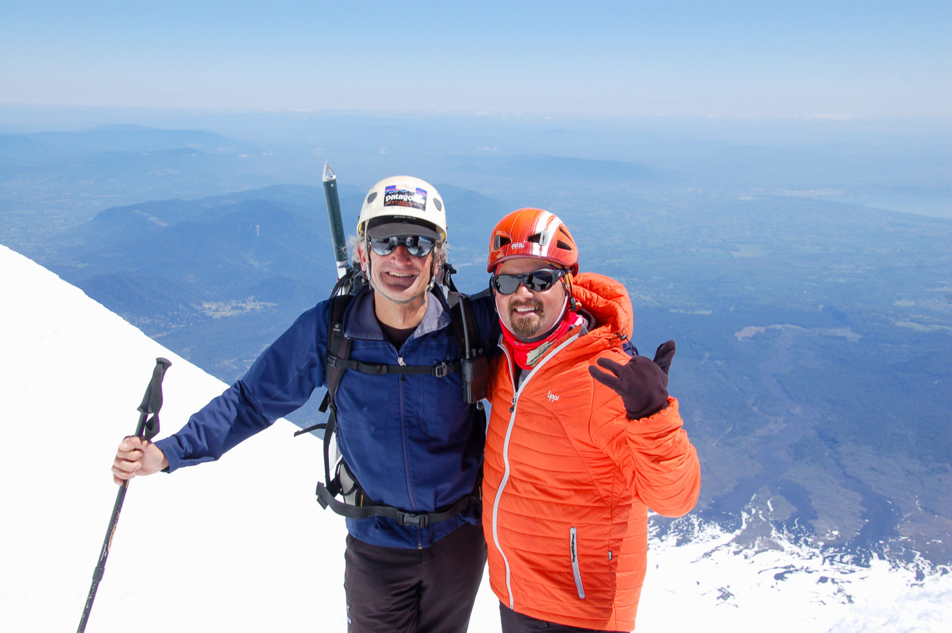 Guides auf den Flanken des Vulkans Villarrica in Chile