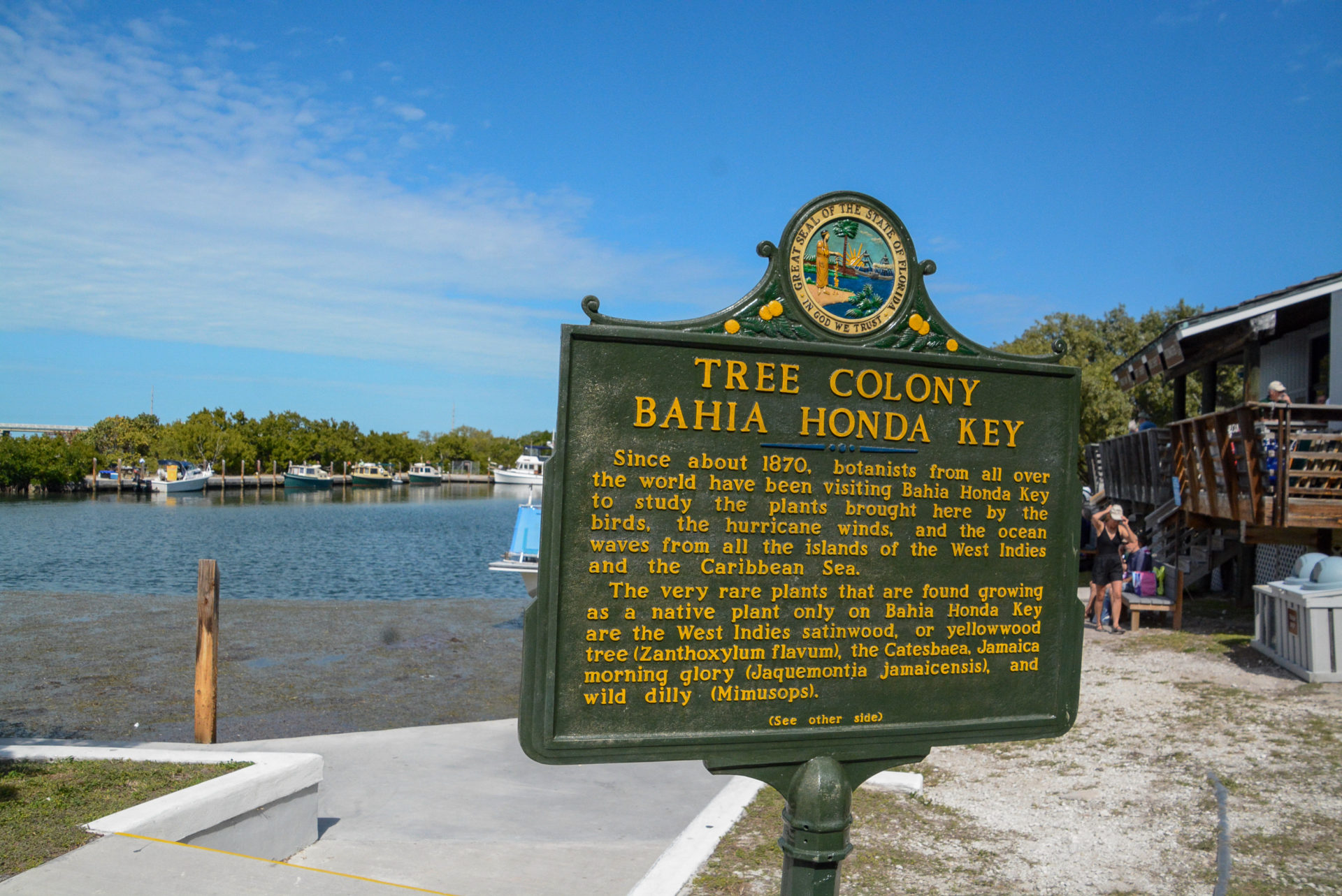 Schild über die Vegetation auf Bahia Honda Key