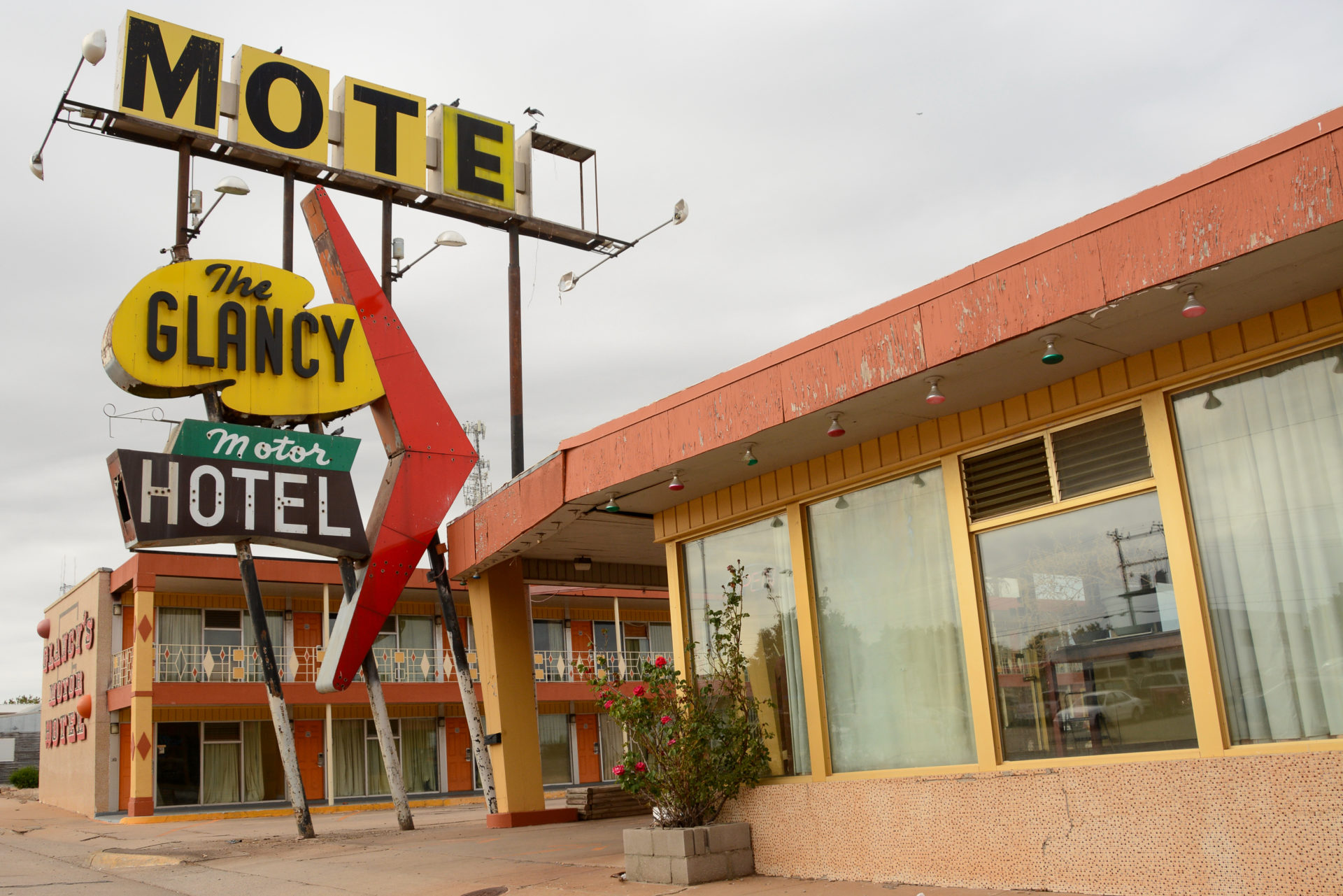 Die Ruine eines Motels an der Route 66 in Oklahoma