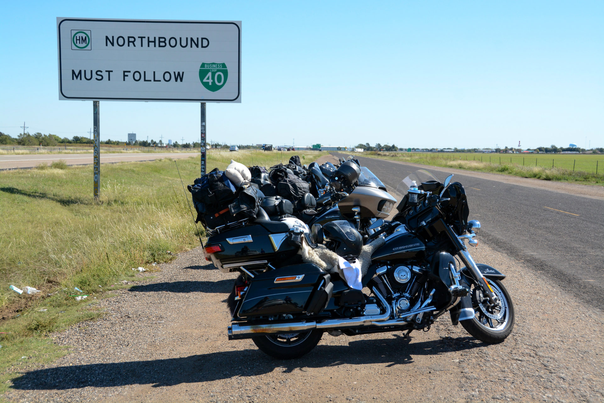 Motorräder auf der Route 66 in Texas