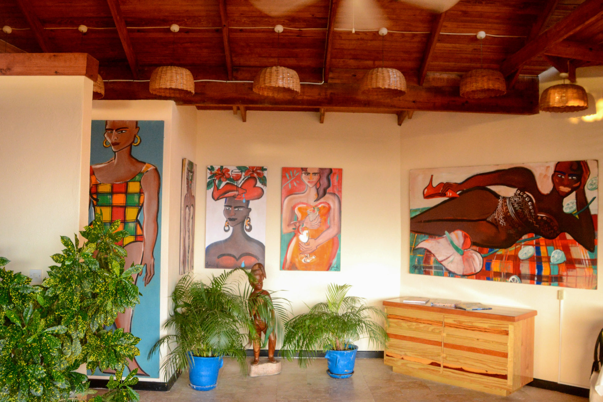 Wandgemälde im hotel Anse Chastanet auf der Karibikinsel Saint Lucia