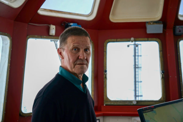 Kaiptän Hermansson an Bord der Polar Explorer