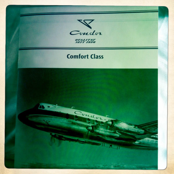 Vintage Menükarte in der Condor Comfort Class