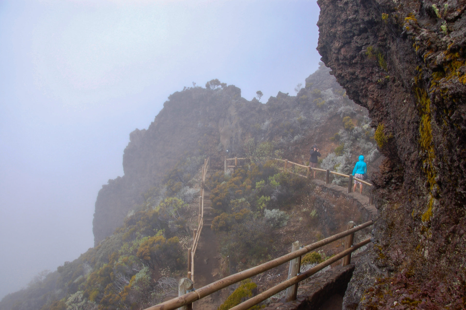Wanderung im Nebel während der Rundreise durch La Réunion