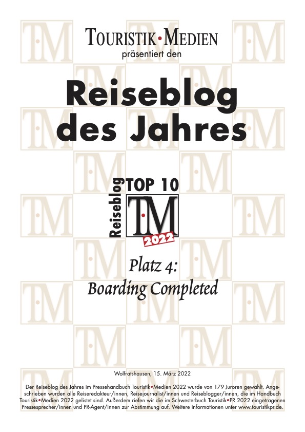 Boarding Completed Reiseblog von Ralf Johnen Platz 4 aller deutscher Reiseblogs