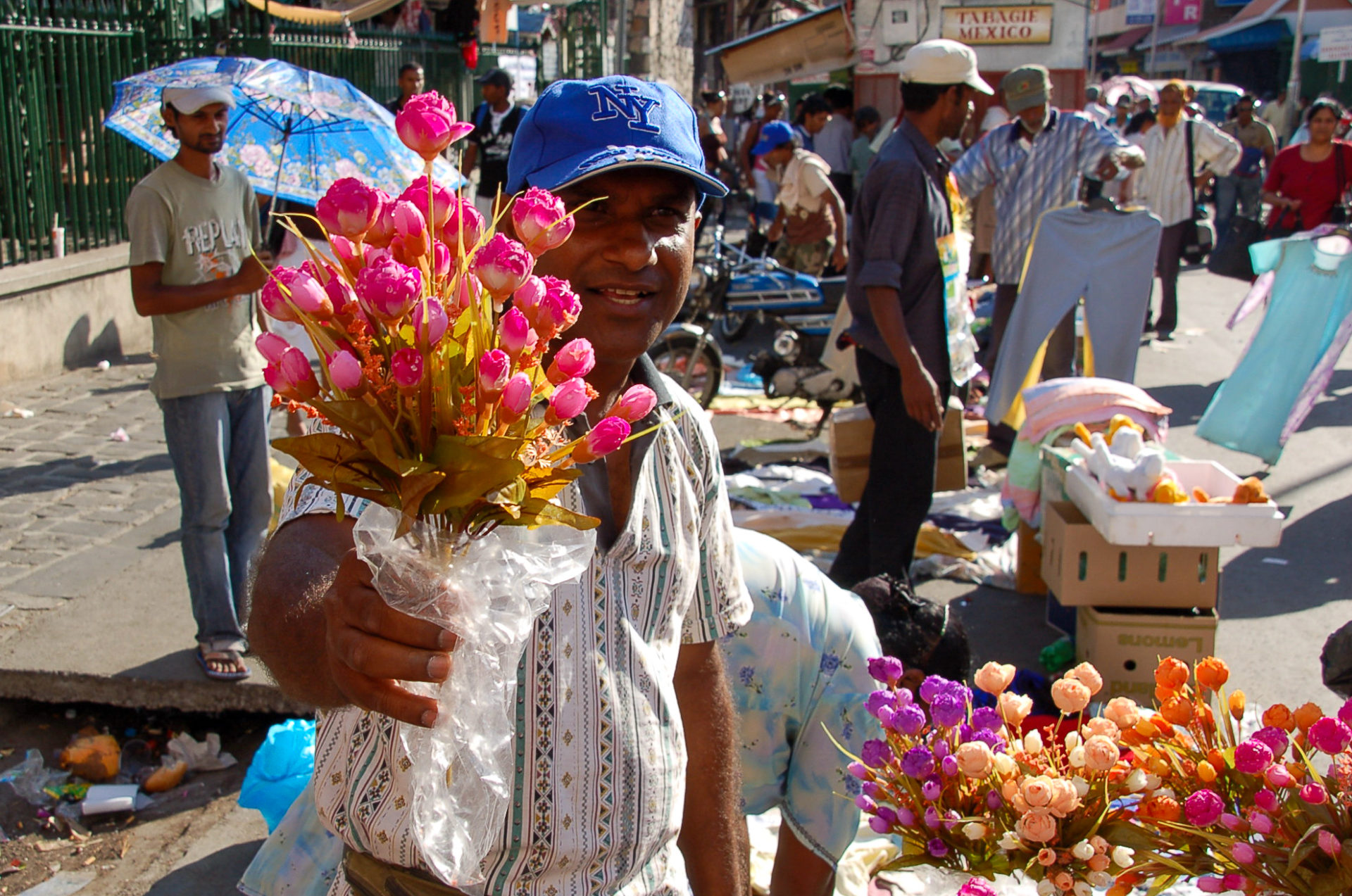 Blumen auf dem Markt von Port Louis auf Mauritius