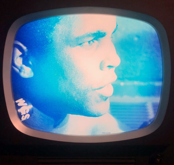 Muhammad Ali auf einem Fernsehbildschirm im gleichnamigen Museum in Louisville