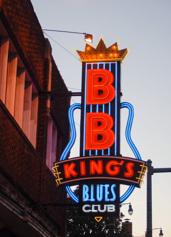 Leuchtreklame für B.B. Kings Blues Club in Memphis