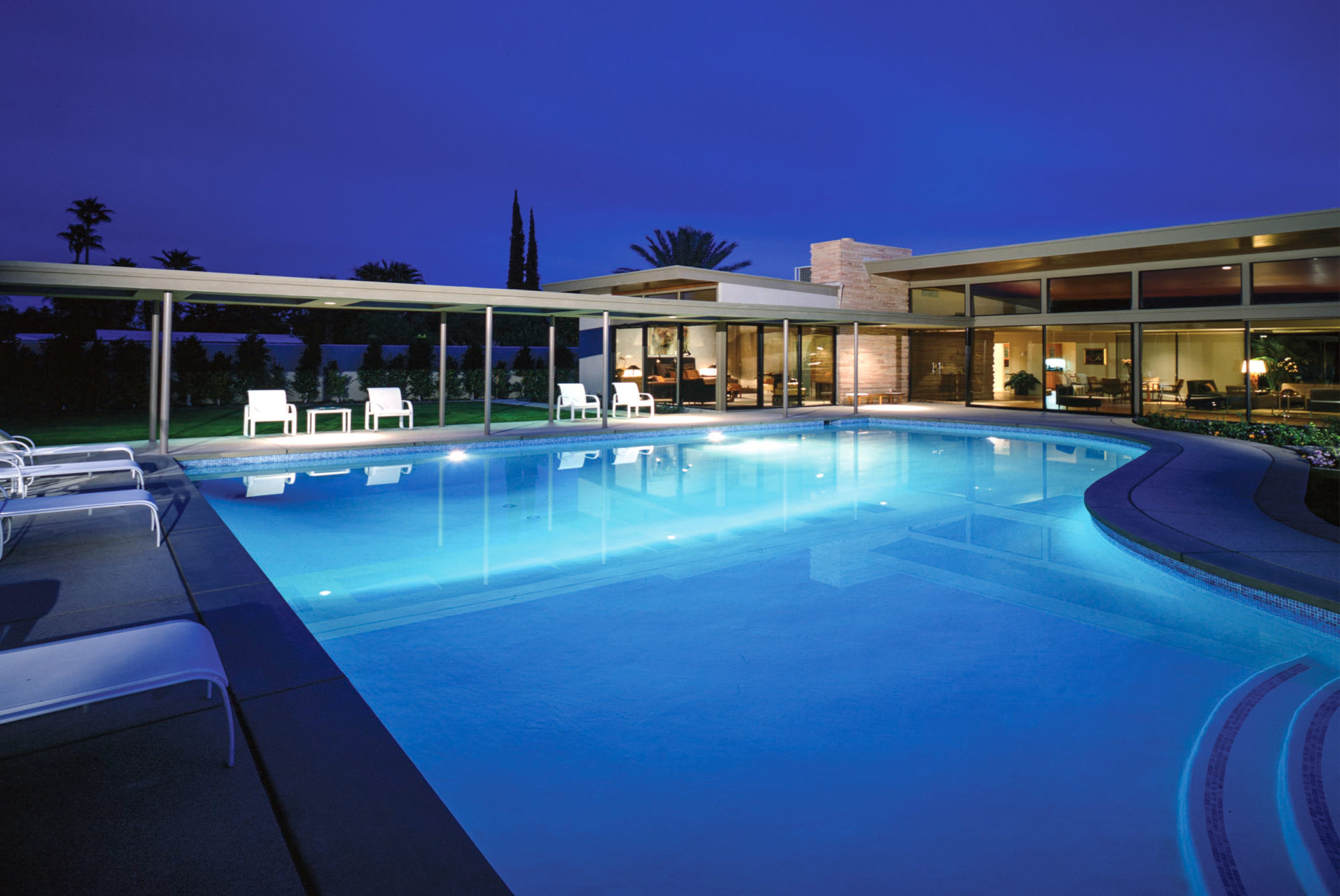 Pool von Twin Palms, dem Frank Sinatra Estate in Palm Springs