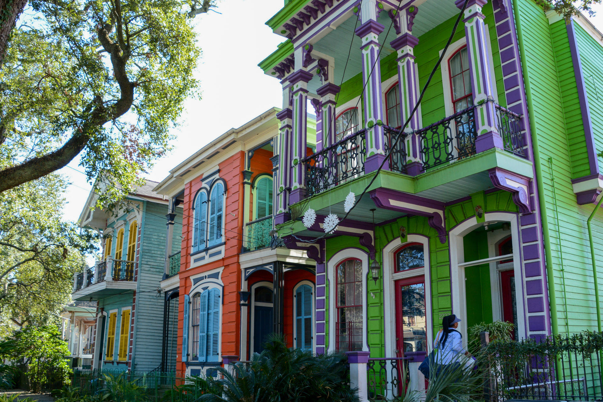 Farbenfrohe Villen auf Esplanade Avenue in New Orleans