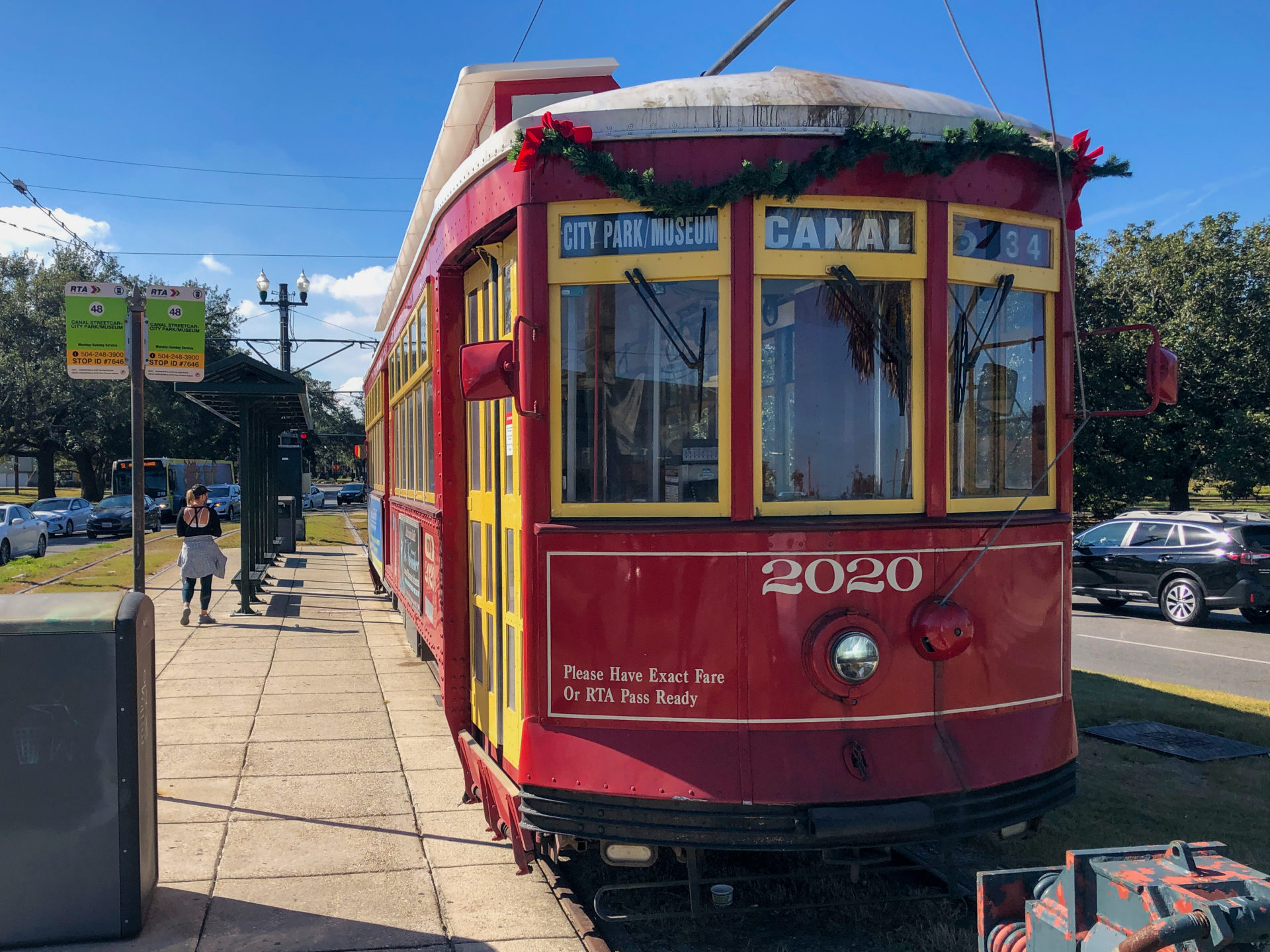Street Car in New Orleans am City Park