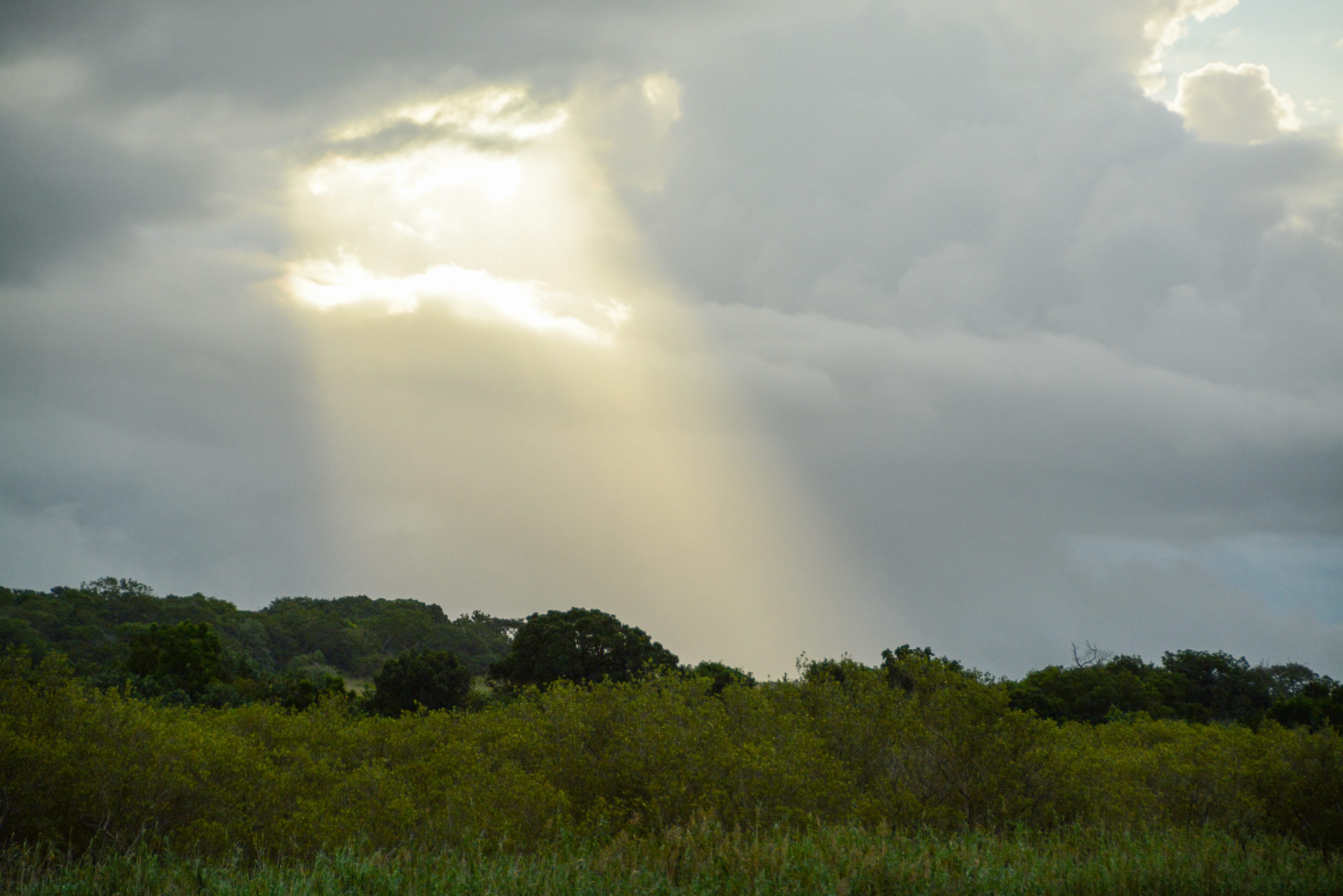 Der Himmel bricht auf im iSimangaliso Wetland Park in Südafrika