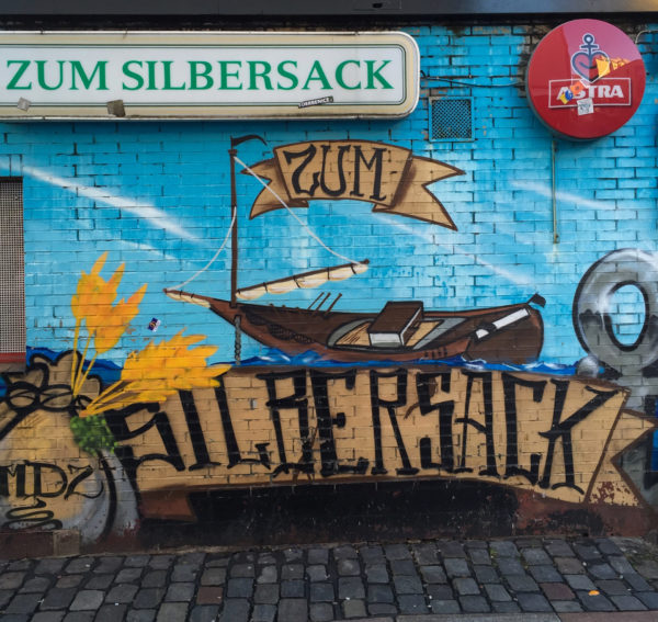 Der Silbersack Kneipe in Hamburg mit Wandgemälde