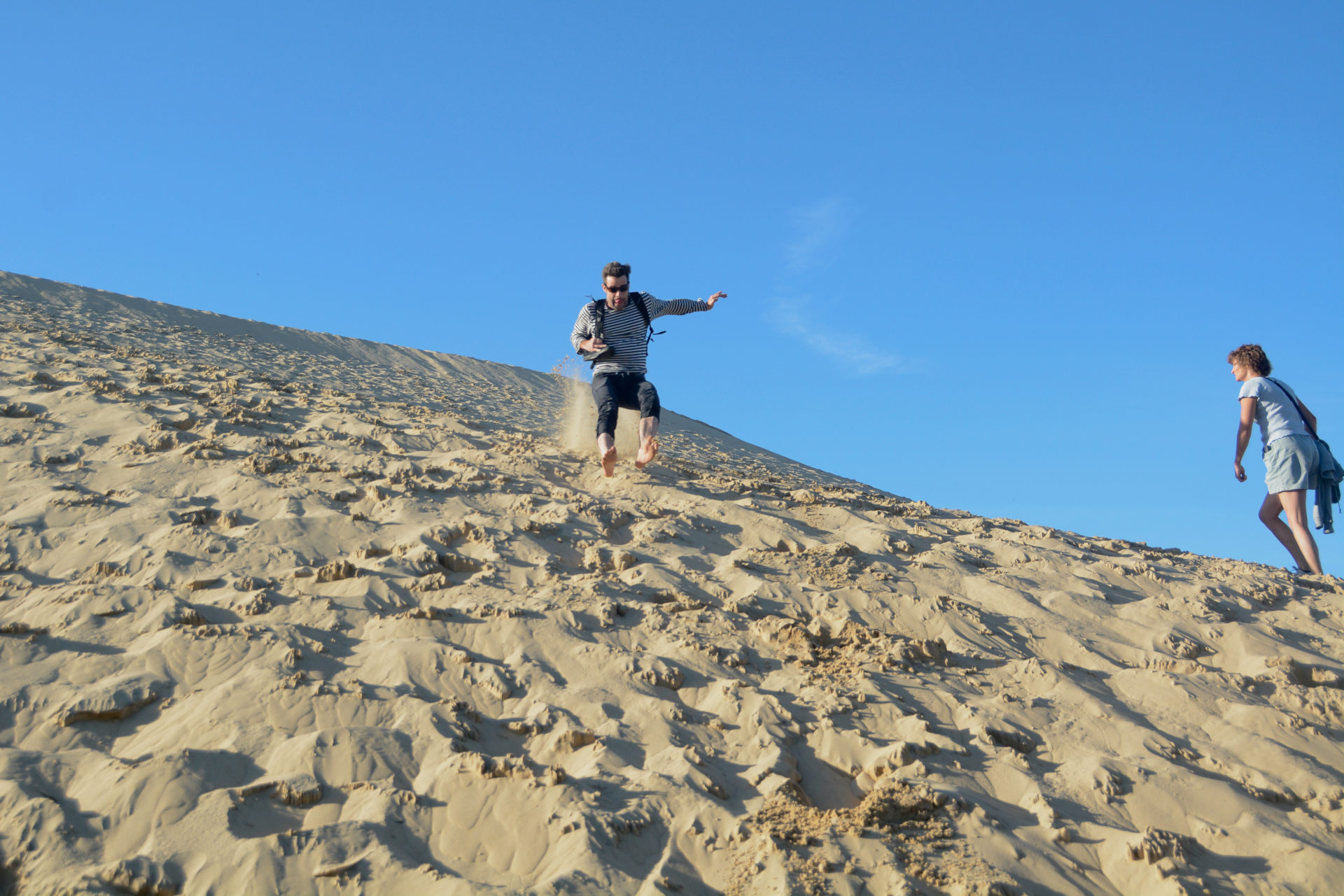 Mehr als 40 Prozent Gefälle prägen den Osthang der Dune de Pilat an der französischen Atlantikküste