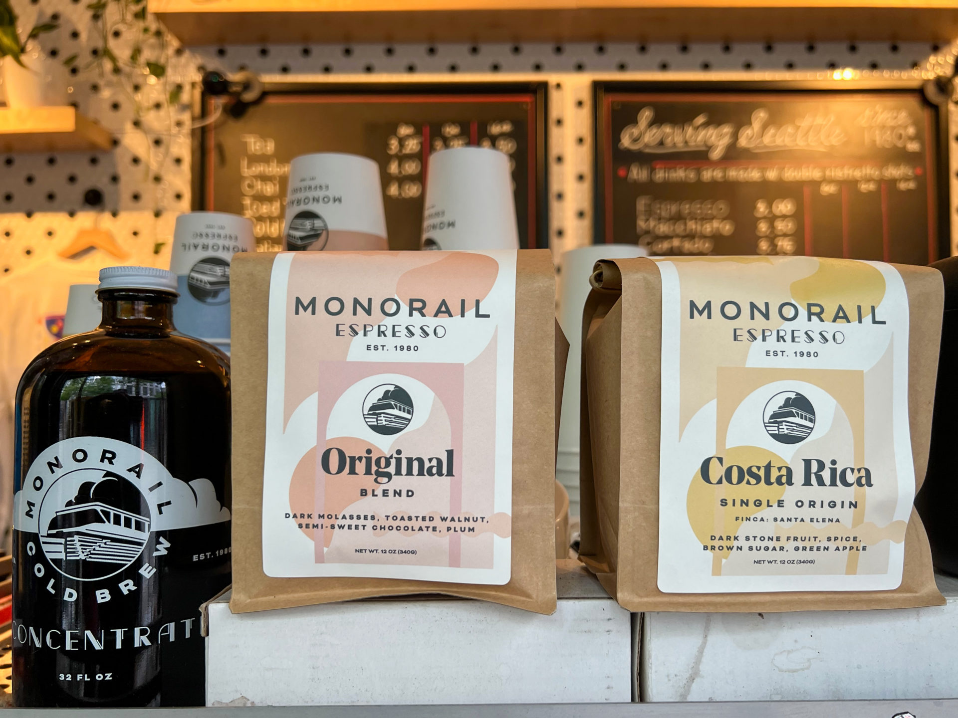 Verpackungen bei Monorail Espresso in Seattle