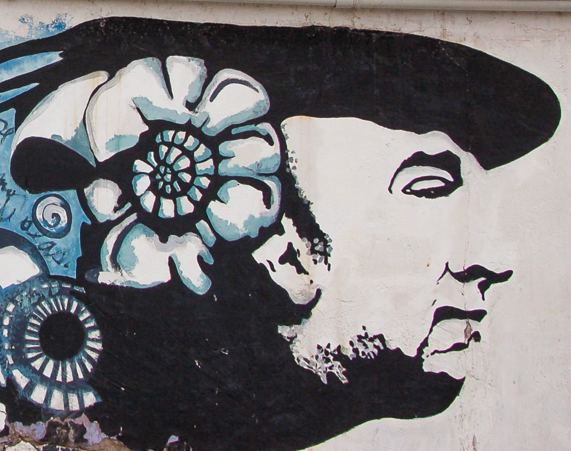 Mural Pablo Neruda in Santiago de Chile