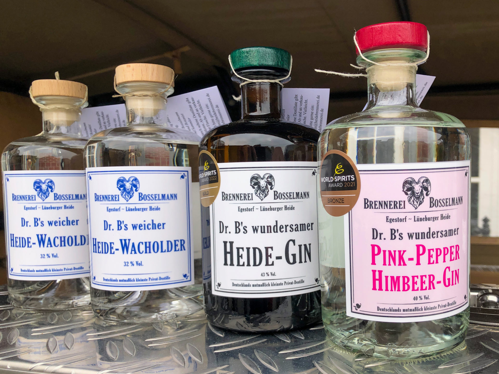 Heide-Gin aus der Brennerei Bosselmann in Egestorf in der Lüneburger Heide