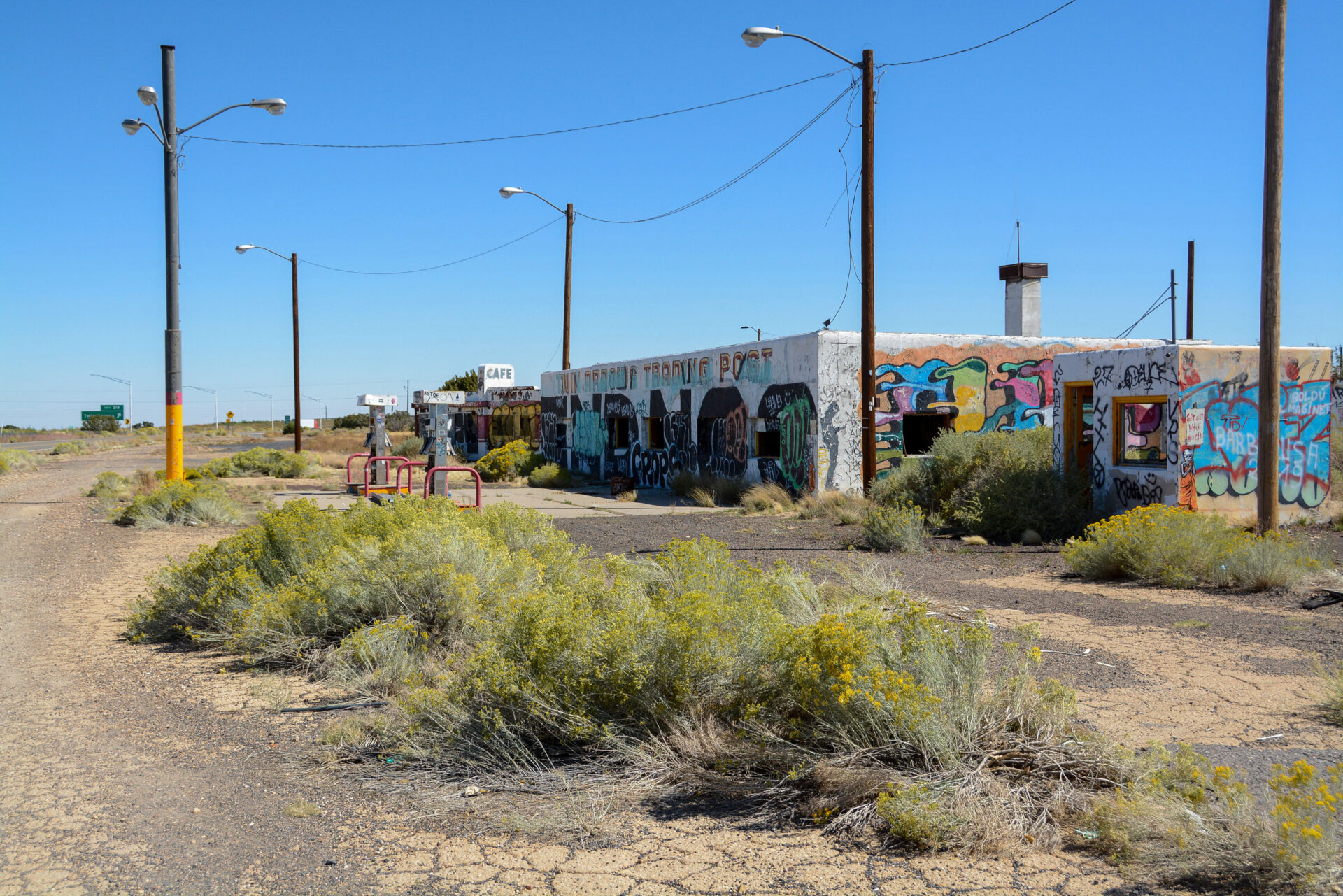 Der verlassene Twin Arrows Trading Post an der Route 66 in Arizona