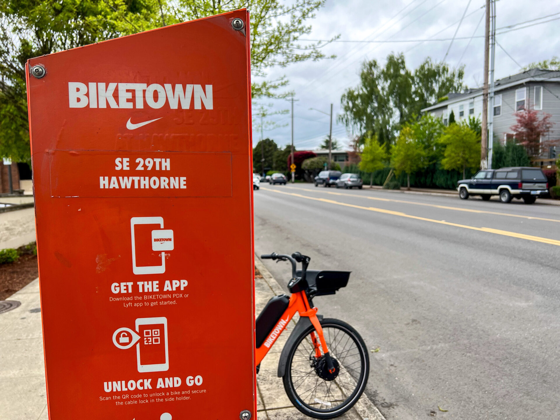 Verleihstation Fahrrad von Biketown in Portland