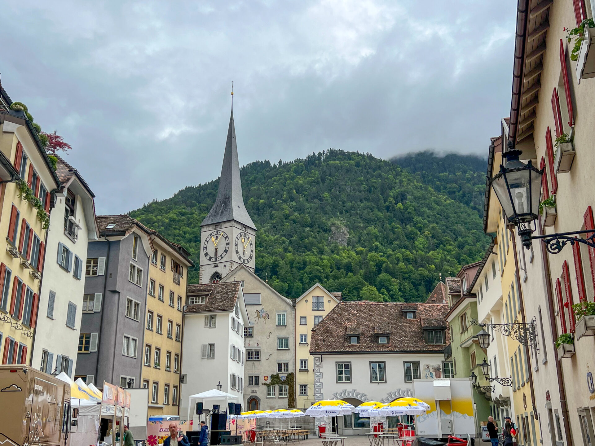 Marktplatz in Chur, der historischen Hauptstadt des Schweizer Kantons Graubünden