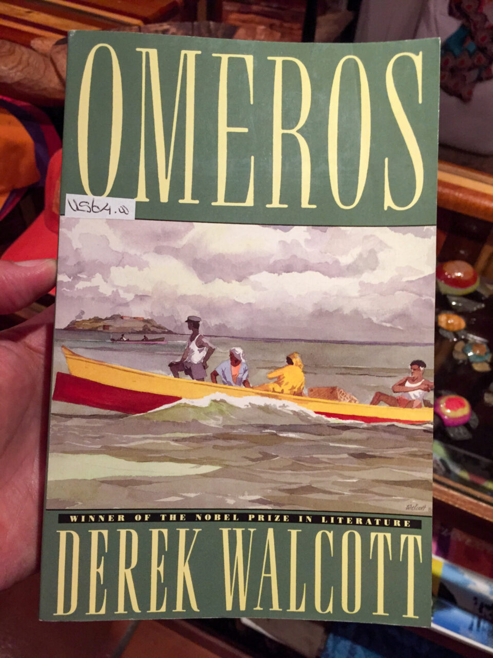 Cover eines handsignierten Exemplars von Derek Walcotts Omeros gesehen in einer Buchhandlung auf Saint Lucia