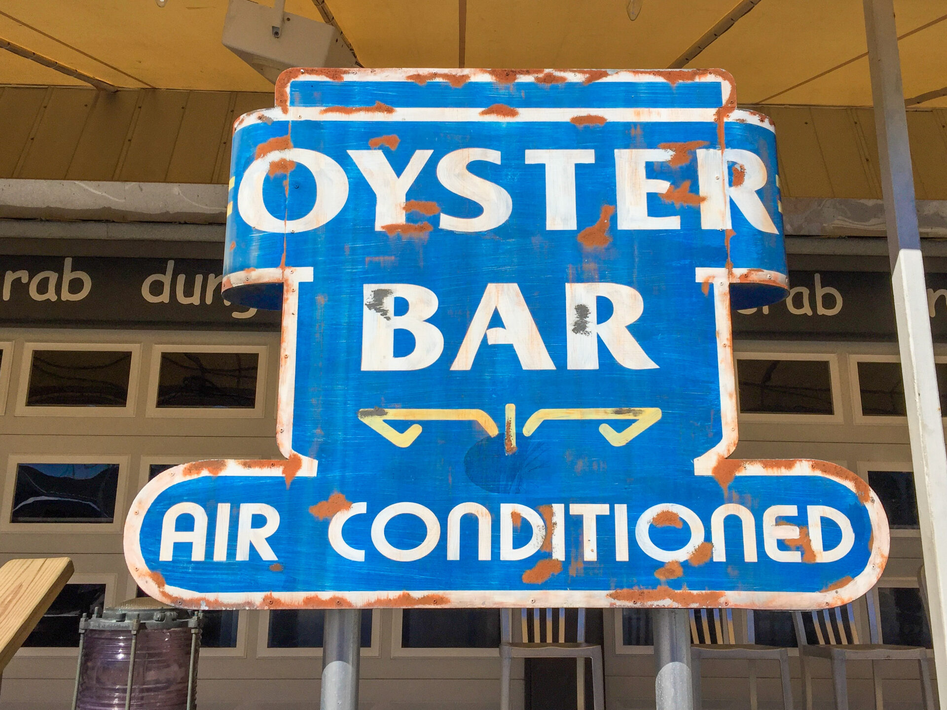 Rostiges Schild der Oyster Bar in Fort Lauderdale