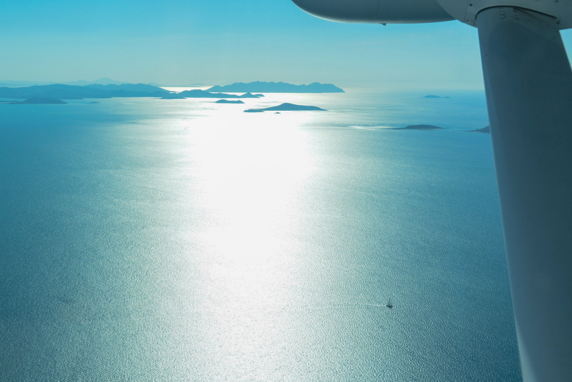 Luftaufnahme Segelboot Inselns Whitsunday Islands