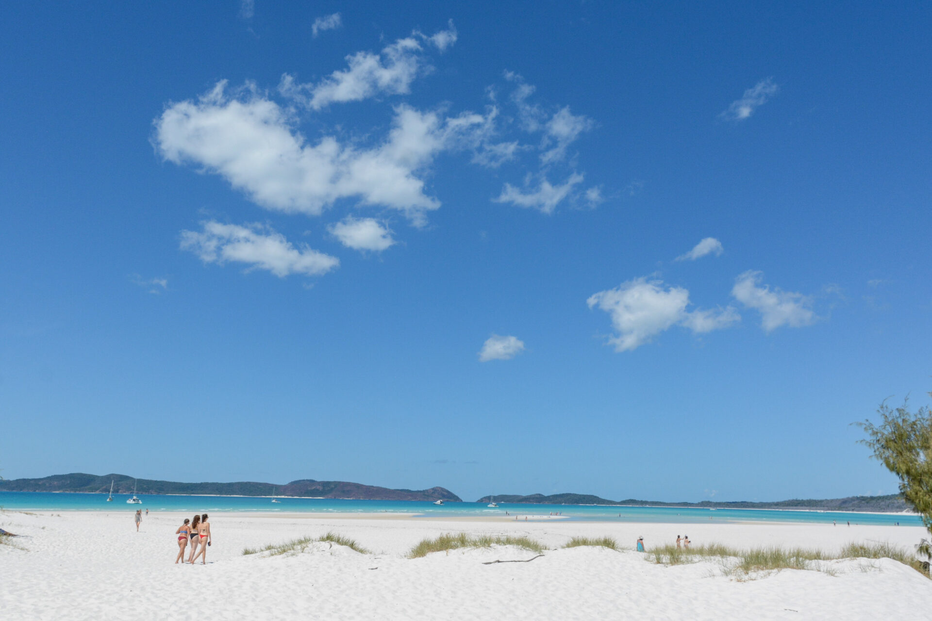 Badestrand mit Dünen und azurblauem Wasser am schönsten Ort des Great Barrier Reef