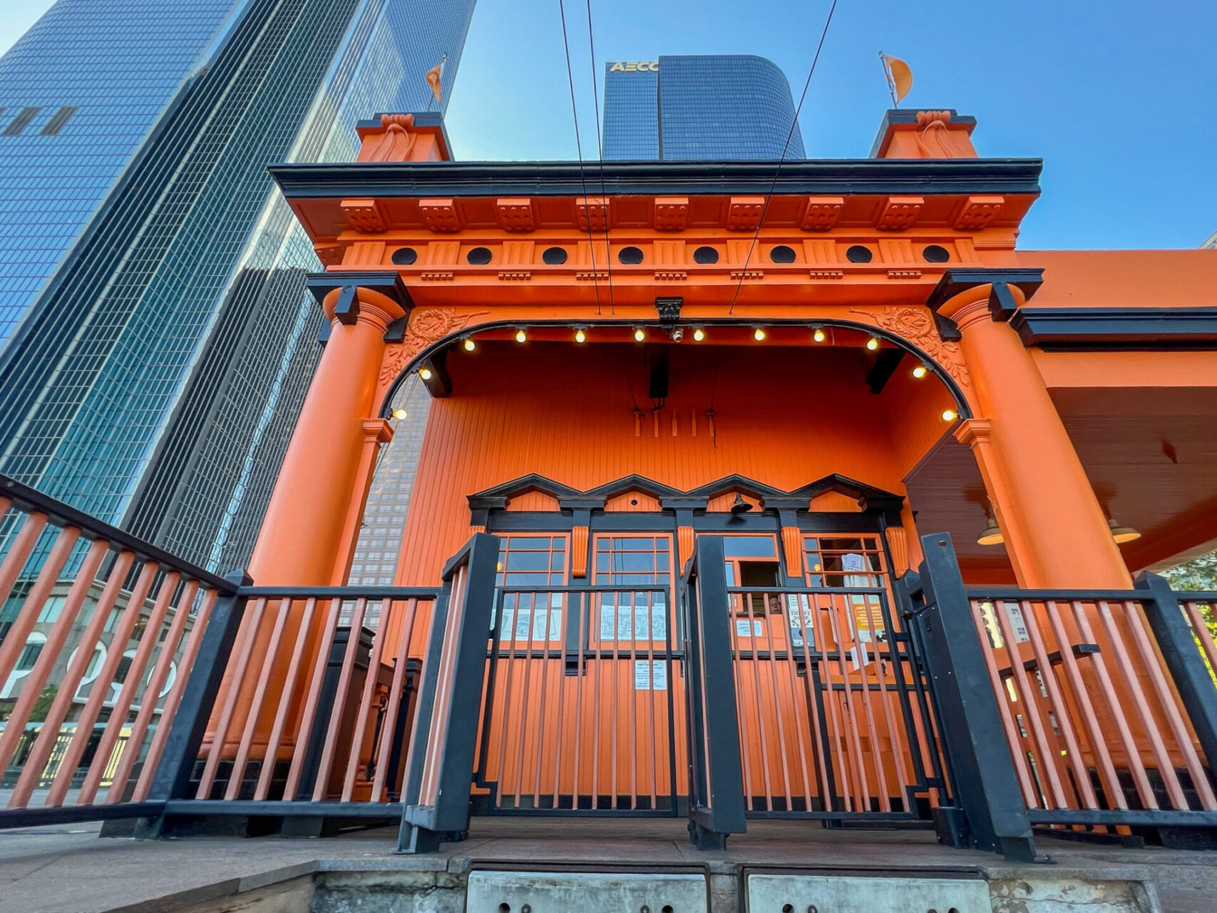 Bergstation der Standseilbahn Angel's Flight in Downtown L. A.