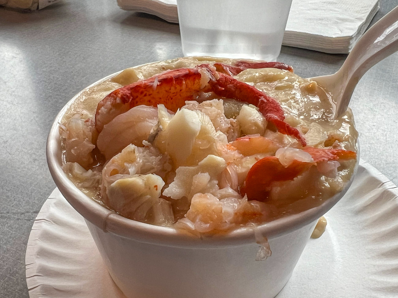 Schale mit Clam Chowder in Portland, Maine