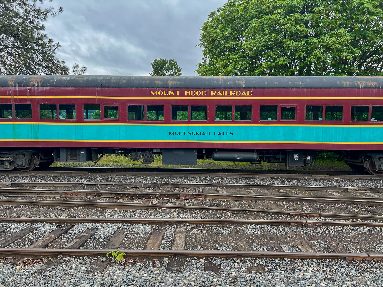 Waggon der Mount Hood Railroad in Hood River