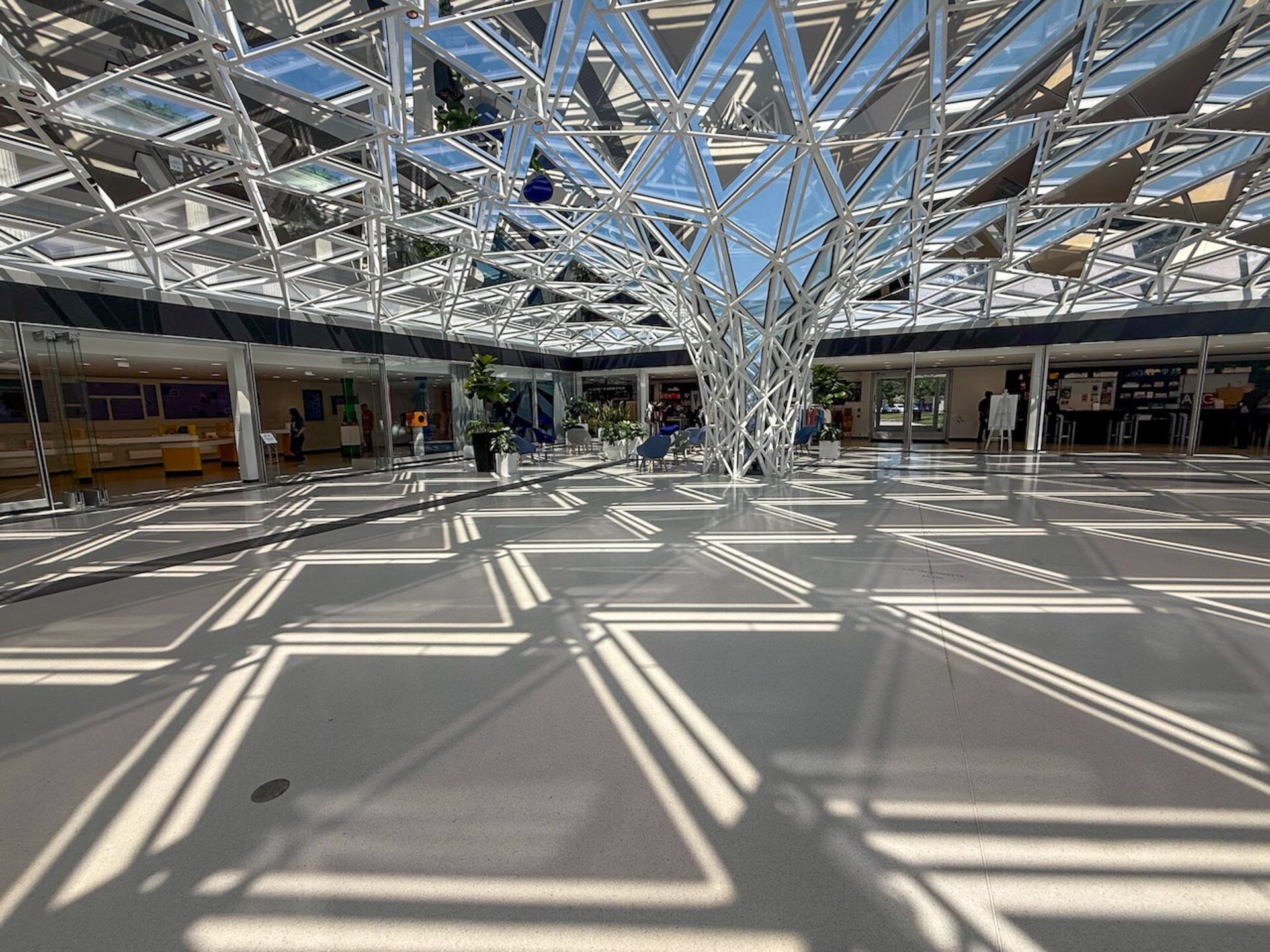 Das Werk Common Sky von Olafur Eliasson überspannt den Eingang zum AKG Art Gallery in Buffalo